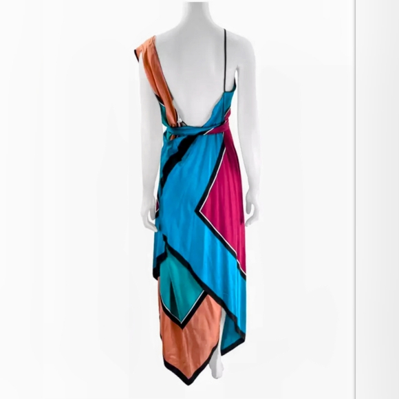 Diane Von furstenburg asemetric multicolor wrap dress. New - Picture 2 of 9